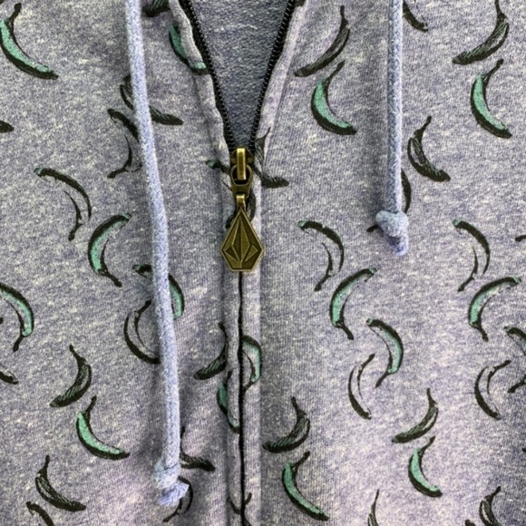 Volcom Hoodie Small 10 Purple Bananas Relaxed Fit Jacket Hood NWT Oversized Fit - Picture 5 of 8